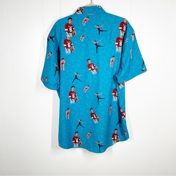 NEW RSVLTS Saved by the Bell Blue All over Graphic Short Sleeve Button Up XXL - Picture 2 of 7